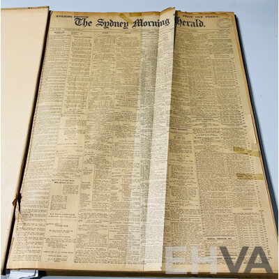 Antique Sydney Morning Herald Newspapers in Binding, Feb 1915, Feb 1916, Dec 1918, April 1919