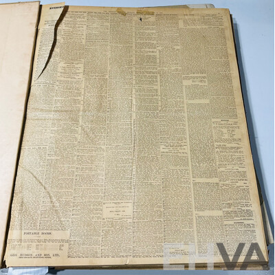 Antique Sydney Morning Herald Newspapers in Binding, Feb 1915, Feb 1916, Dec 1918, April 1919