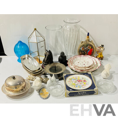 Large Collection Home Decorator Pieces Including Silver Plate, Porcelain, Glass and More