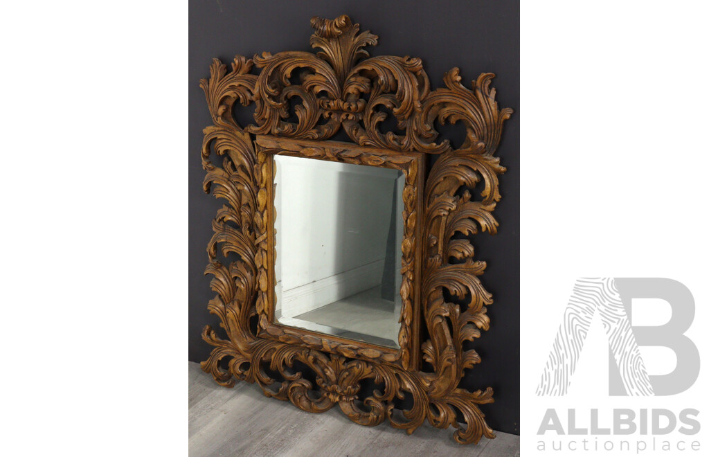 Rococo Style Mirror, Made in Italy, Labelled C.N Firenze