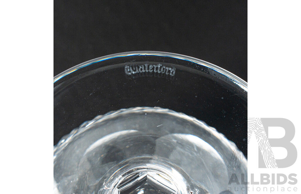 Set Six Vintage Waterford Crystal Brandy Balloons in Colleen Pattern with Original Labels