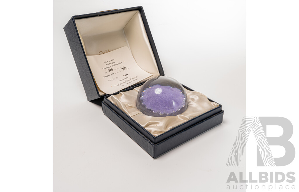 Vintage Limited Edition 309 of 500, Caithness Glass Paperweight, Jellyfish, in Original Box with Certificate of Authenticity