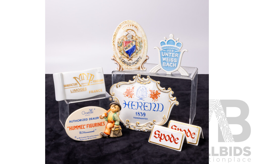 Collection Porcelain and Ceramic Trade Labels Including Herend, Hummel and More