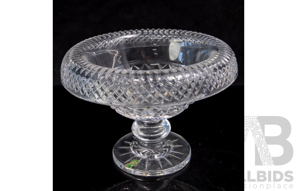 Large Waterford Crystal Footed Turnover Bowl with Original Label