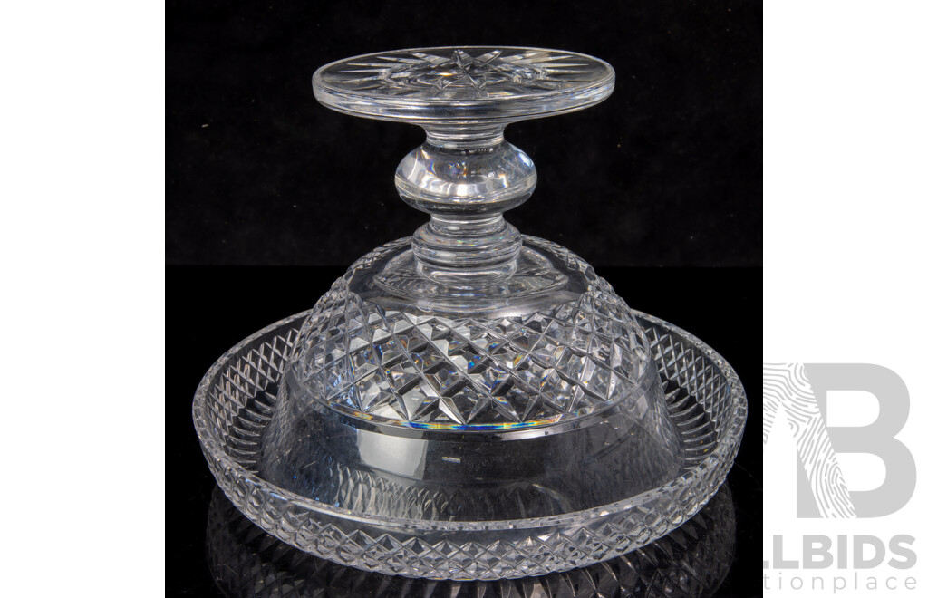 Large Waterford Crystal Footed Turnover Bowl with Original Label