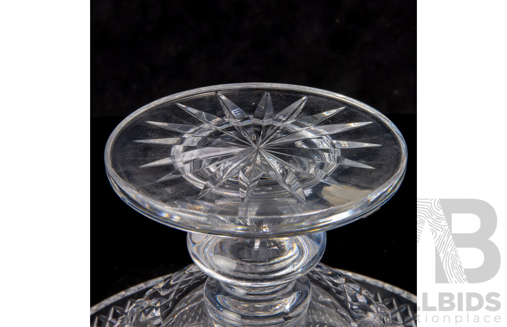 Large Waterford Crystal Footed Turnover Bowl with Original Label