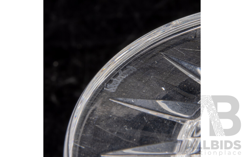 Large Waterford Crystal Footed Turnover Bowl with Original Label