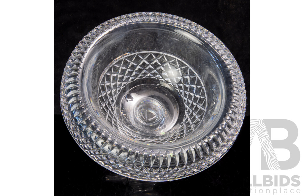 Large Waterford Crystal Footed Turnover Bowl with Original Label