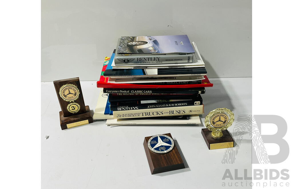 Collection Books and Booklets Regarding High End Cars Includoing Rolls Royce, Bentleys and More