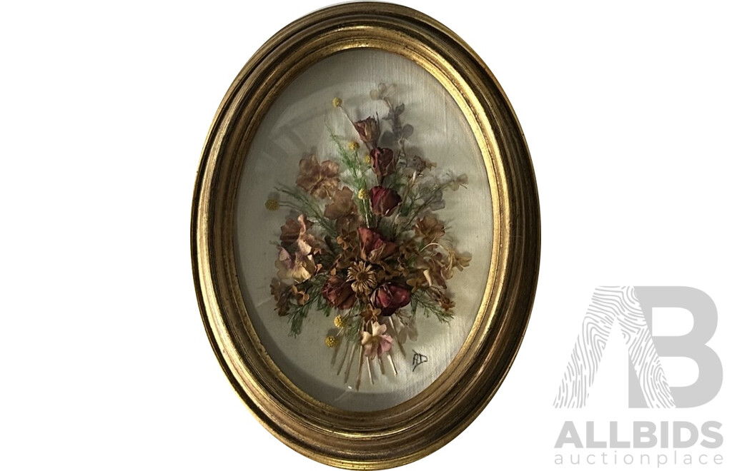 AD, (Exact Date Unknown), Pair of Framed Vintage Australian Dried Flower Bouquets, 28 x 22 cm (larger frame) (2)