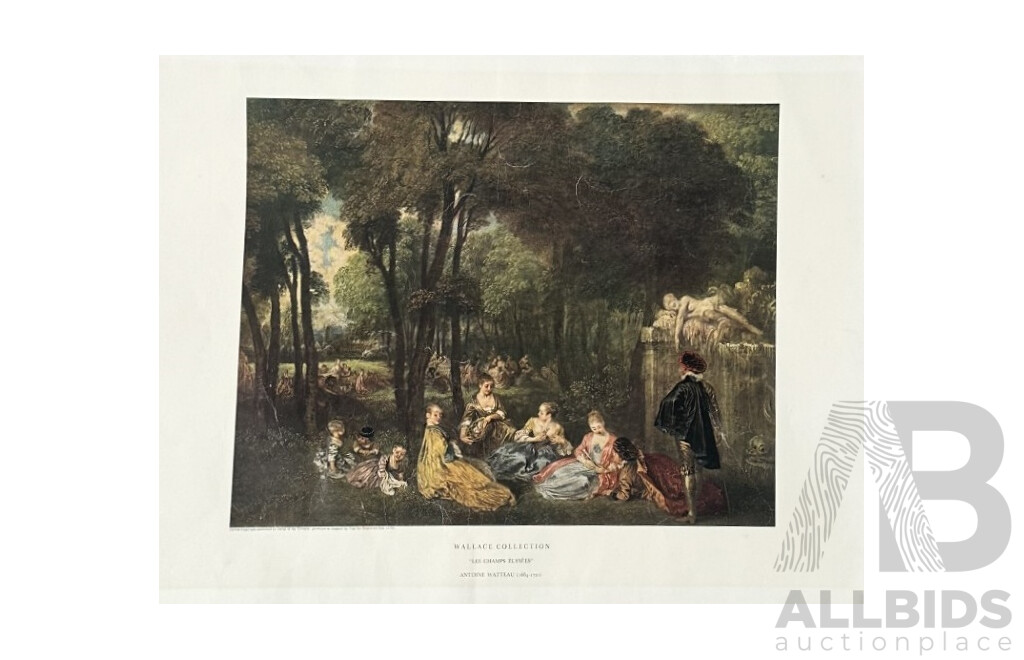 Collection of Three Reproduction Art Prints From the Wallace Collection, 51 x 38 cm and 38 x 51 cm (edge to edge) (3)