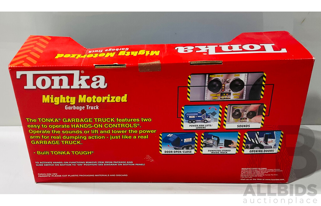 Retro Tonka Mighty Motorized GArbage Truck in Original Packaging