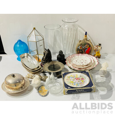 Large Collection Home Decorator Pieces Including Silver Plate, Porcelain, Glass and More