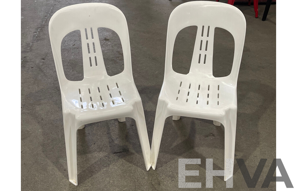 B-Seated Plastic Stackable Chairs - Lot of 68