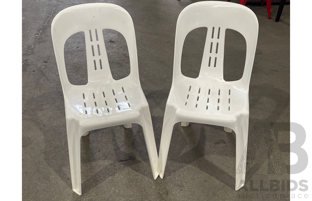 B-Seated Plastic Stackable Chairs - Lot of 68