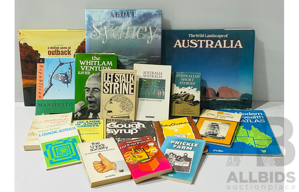 Collection of Varied Books Regarding Australia Including ‘Let Stalk Strine’, ‘The Wild Landscape of Australia’, and More