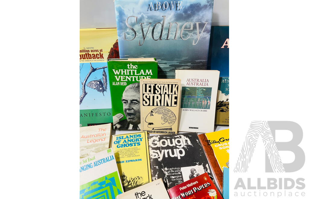 Collection of Varied Books Regarding Australia Including ‘Let Stalk Strine’, ‘The Wild Landscape of Australia’, and More