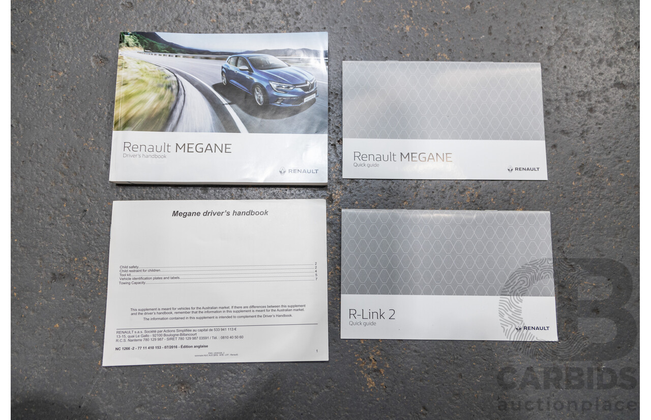 03/2017 Renault Megane GT 205 BFB MY17 4d Hatchback Titanium Metallic Grey Turbo 1.6L