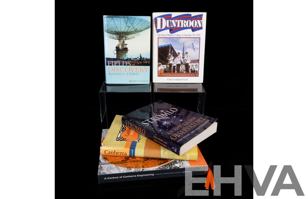 Collection Books Relating to Canberra District Including Duntroon, Signed by Author Chris Coulthard Clark