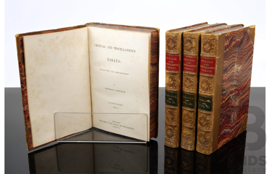 Critical and Miscellaneous Essays in Four Volumes, Thomas Carlyle, Chapman and Hall, London, 1857