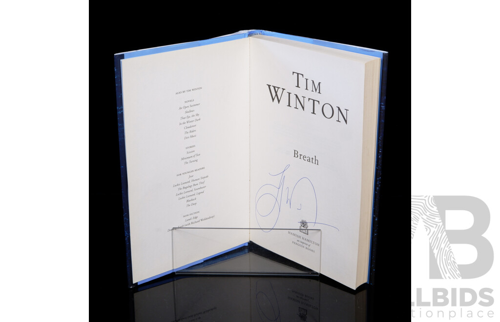 Signed by the Author, Breath, Tim Winton, Hamish Hamilton, 2008, Hardcover with Dust Jacket