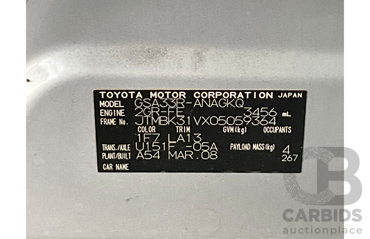 4/2008 Toyota Rav4 ZR6 (4x4) GSA33R 4d Wagon Silver V6 3.5L