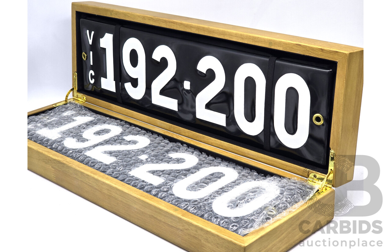 Victorian VIC Six Digit Heritage Number Plate - 192.200