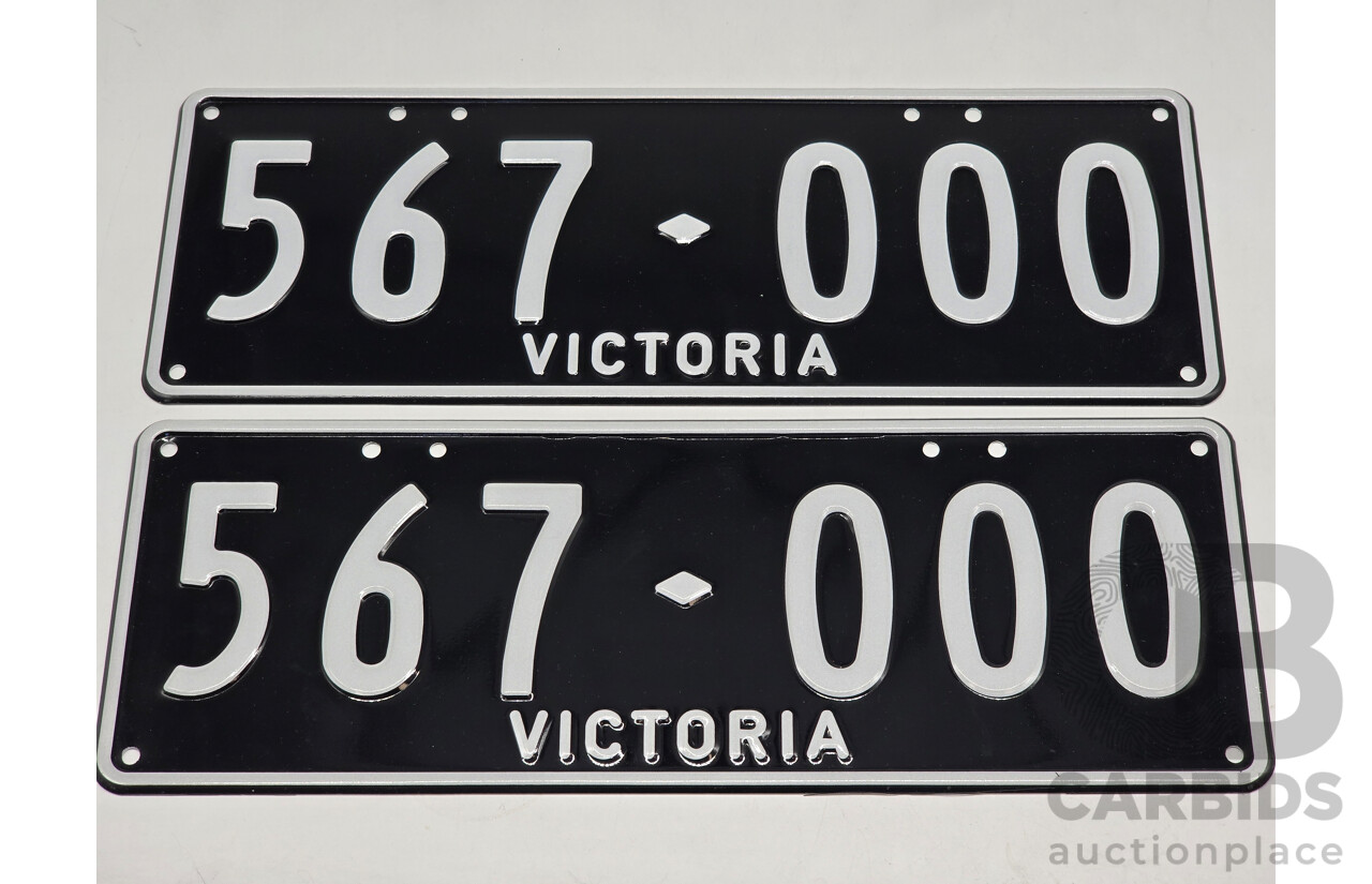 Victorian VIC Custom 6 - Digit Numerical Number Plate - 567.000