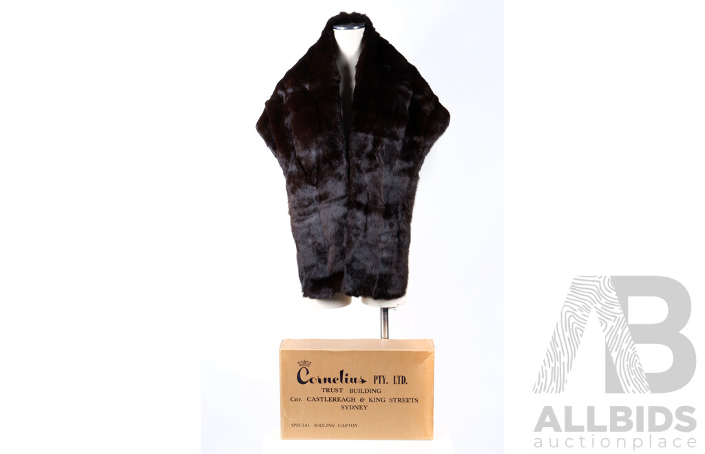 Vintage Cornelius Furs Sydney Mink Stole in Original Box