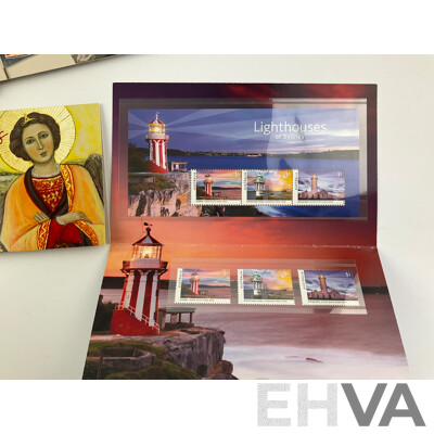 Australian 2018 Stamp Packs Including Lighthouses of Sydney, Centenary of WW1, Royal Wedding, Season's Greetings, Beautiful Cities, Christmas, RSV Aurora Australis, 100 Years of Repatriation - Face Value Over $80