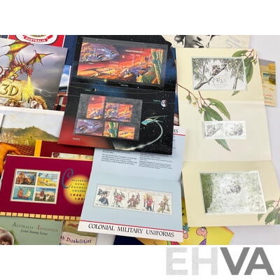 Collection of Australian Stamp Packs Including 2017 Australian Territories Collection, 2016 RSL, 2014 G20, Mythical Creatures, for Special Occasions, Nostalgic Advertisements and More