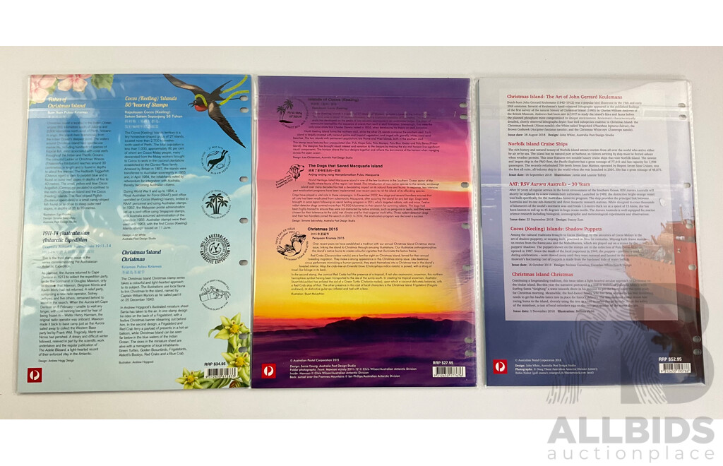 Australian 2013, 2015, 2018 Territories Collection of Stamps