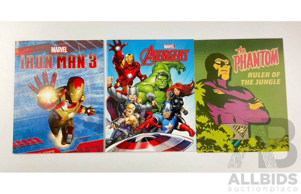 Australian Super Hero Stamp Packs, Marvel Iron Man Three and Avengers, 'The Phantom'- Ruler of the Jungle