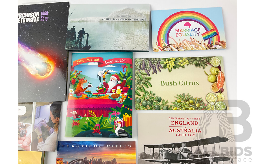 Australian 2019 Stamp Packs Including Marriage Equality, the Ashes, in the Garden, Fair Dinkum Aussie Alphabet and More - Face Value Over $115