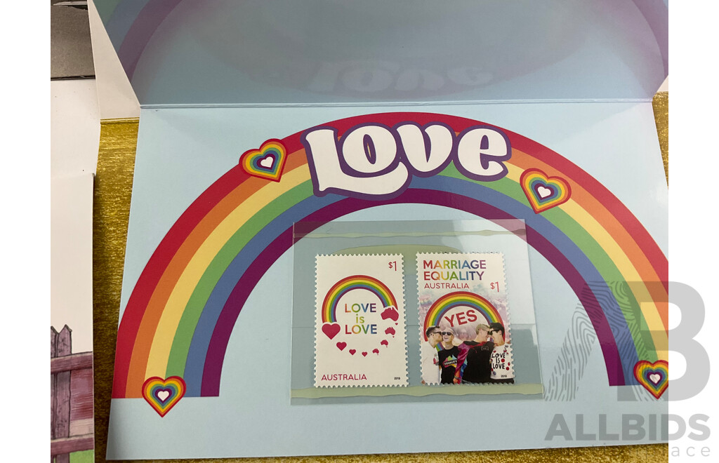 Australian 2019 Stamp Packs Including Marriage Equality, the Ashes, in the Garden, Fair Dinkum Aussie Alphabet and More - Face Value Over $115