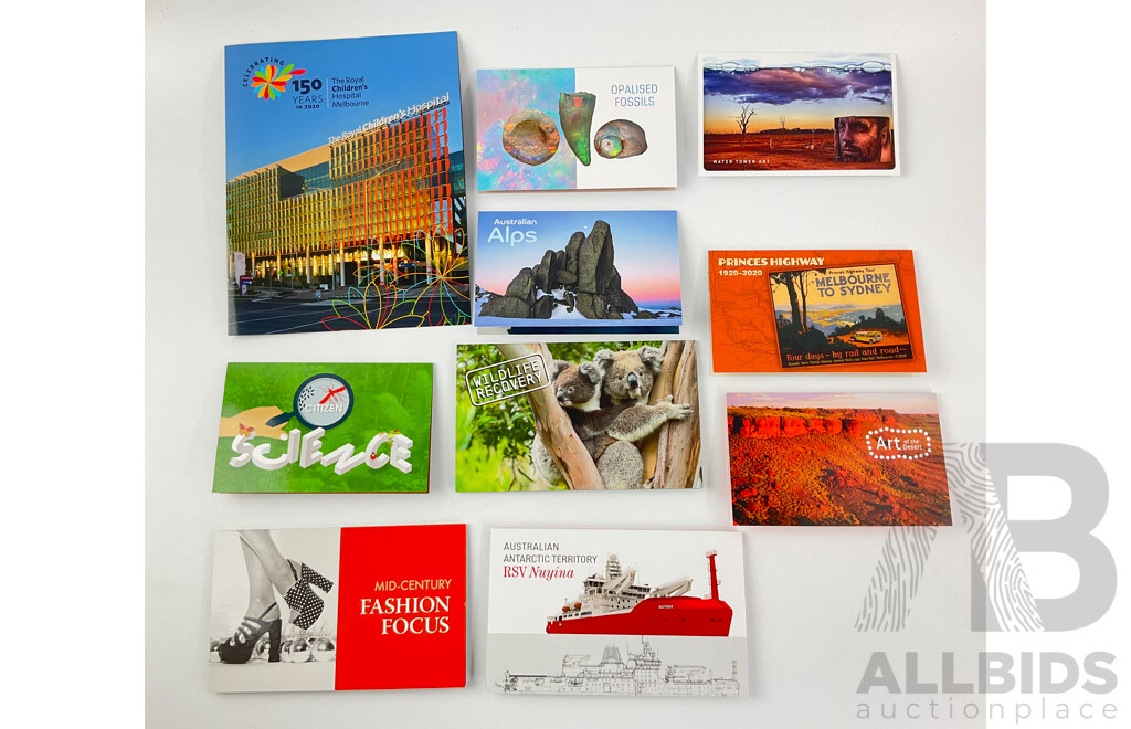 Australian 2020 Stamp Packs Including Australian Alps, Science, Art of the Desert, Wildlife Recovery and More - Face Value Over $78