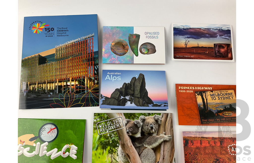 Australian 2020 Stamp Packs Including Australian Alps, Science, Art of the Desert, Wildlife Recovery and More - Face Value Over $78