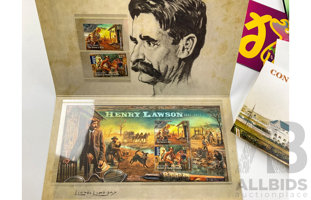 Australian 2017 and 2018 Stamp Packs Including Bansias, Year of the Dog, Convict Past, Australian Legends, Henry Lawson, Street Art and More - Face Value Over $60