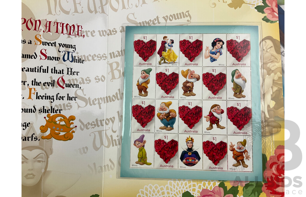 Australian 2018 Stamp Packs Including Superman, Snow White, Borobi, Down on the Farm, with Love and More - Face Value Over $115