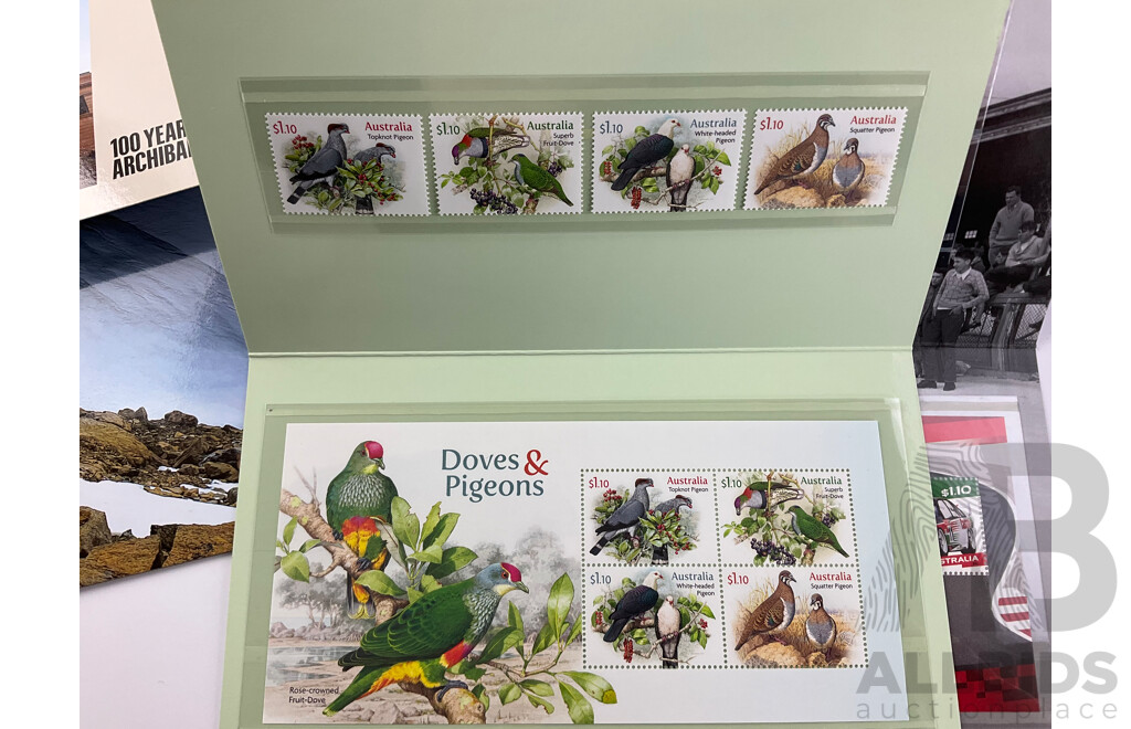 Collection of Australian 2021 Stamp Packs Including Contemporary Sculpture, Migratory Birds, RSPCA, Native Bonsai, Christmas 2021 and More - Face Value Over $145