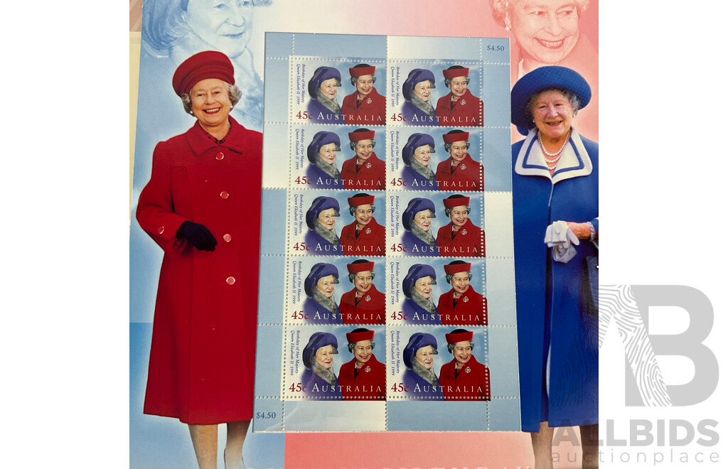 Collection of Australian Stamp Packs and PNC, All Royal Themed Including 2006 Queens Birthday PNC, Royal Christening, Queens Birthday 2014 and 2015, Diamond Jubilee 2012 - Face Value Over $75