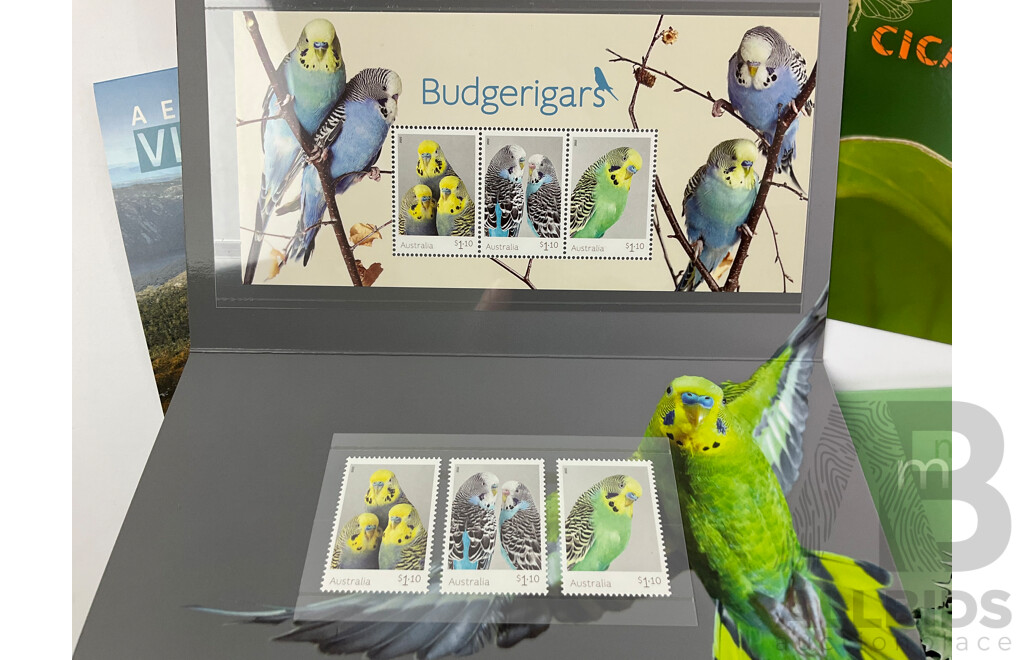 Australian 2022 Stamp Packs Including Aerial Views, Antarctic Territory Penguins, Natures Mimics, Budgerigars, Buckle Up! 50 Years, Pastor Sir Douglas Nicholls and More - Face Value Over $105