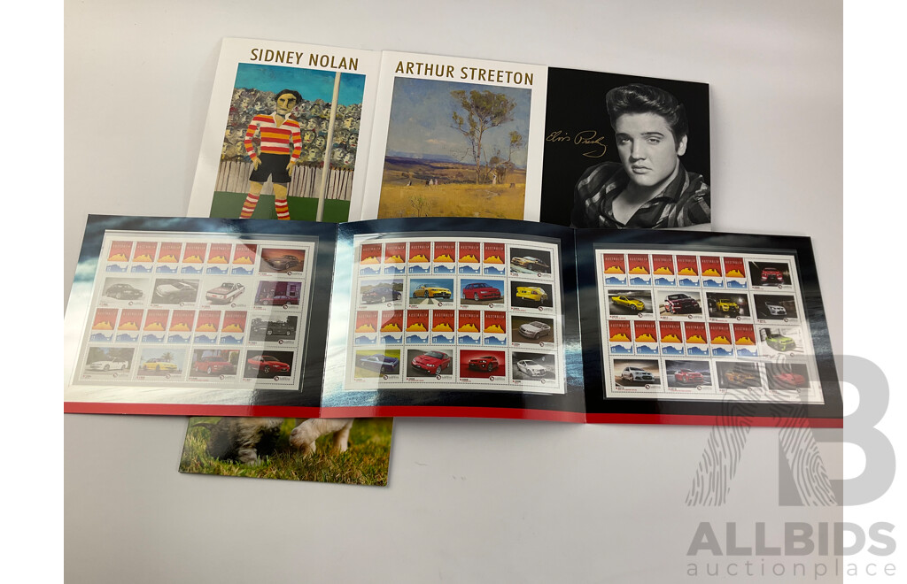 Australian 2017 Stamp Packs Including Sidney Nolan, Arthur Streeton, 30 Years of HSV, Elvis Priestley, Our Pets  - Face Value $111