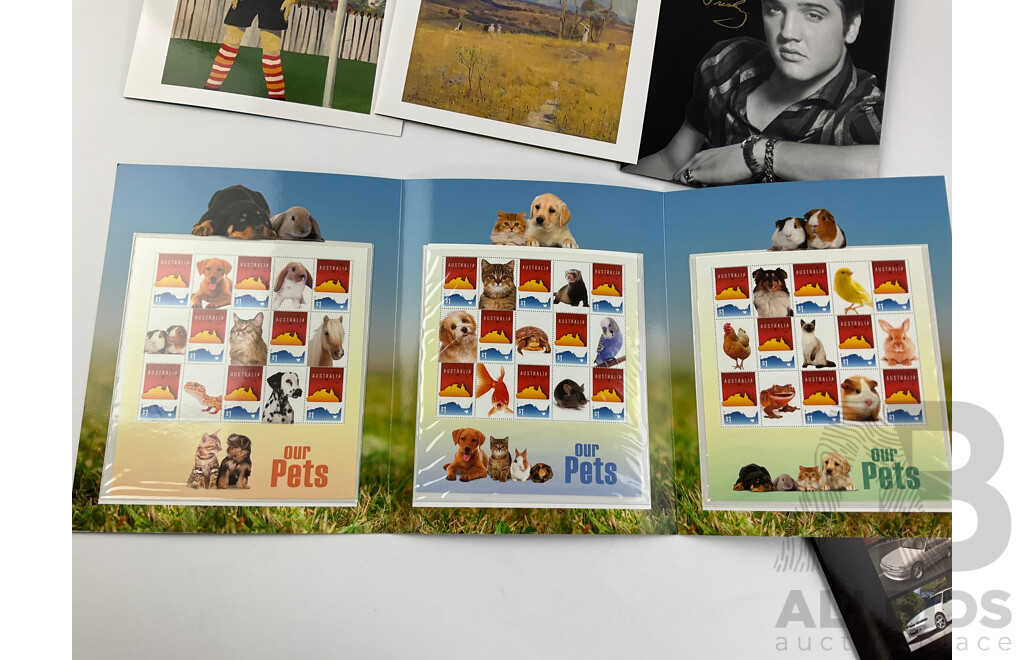 Australian 2017 Stamp Packs Including Sidney Nolan, Arthur Streeton, 30 Years of HSV, Elvis Priestley, Our Pets  - Face Value $111