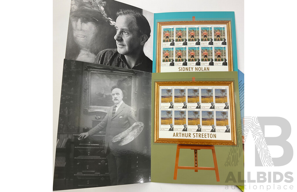 Australian 2017 Stamp Packs Including Sidney Nolan, Arthur Streeton, 30 Years of HSV, Elvis Priestley, Our Pets  - Face Value $111