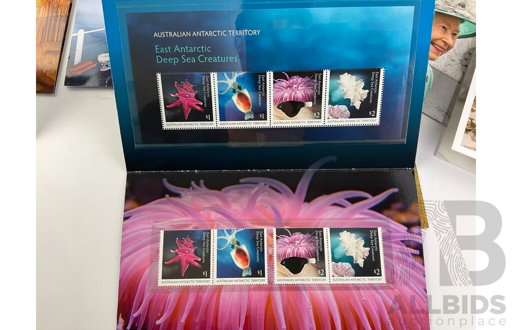 Australian 2017 Stamp Packs Including Weddings, Lunar Year, Love, Jetties, Year of the Rooster, Rare Beauties, Centenary WW1 Caves, QE2 Birthday, Arthur Streeton and Sidney Nolan, East Antartic Deep Sea Creatures  - Face Value Over $79