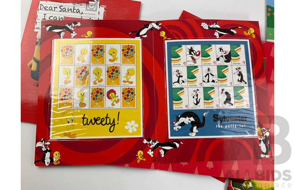 Australian 2016 Stamp Packs Including Tweety and Sylvester, Wonder Woman, Peppa Pig, Dear Santa I Can Explain, Seasamee Street,  Christmas Island Christmas - Face Value Over $80