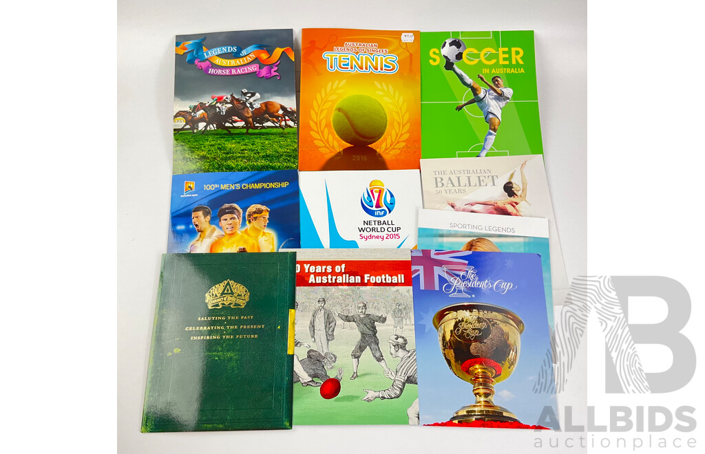 Australian Sport Themed Stamp Packs Including 2008 Centenary of Rugby Leauge, 2016 Legends of Tennis, 2015 Netball World Cup, Australian Ballet, Soccer in Australia........Face Value Over $75