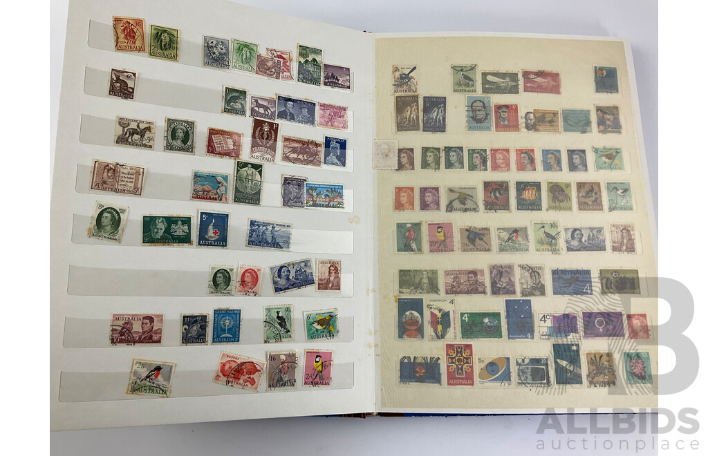 Album of Australian Mint and Cancelled Stamps Examples From 1920's to 1980's Including Predecimal, 1977 Test Centenary Strip, Waltzing Matilda Strip, Vintage Vintage and Veteran Cars Strip, 1988 First Fleet Strips and More