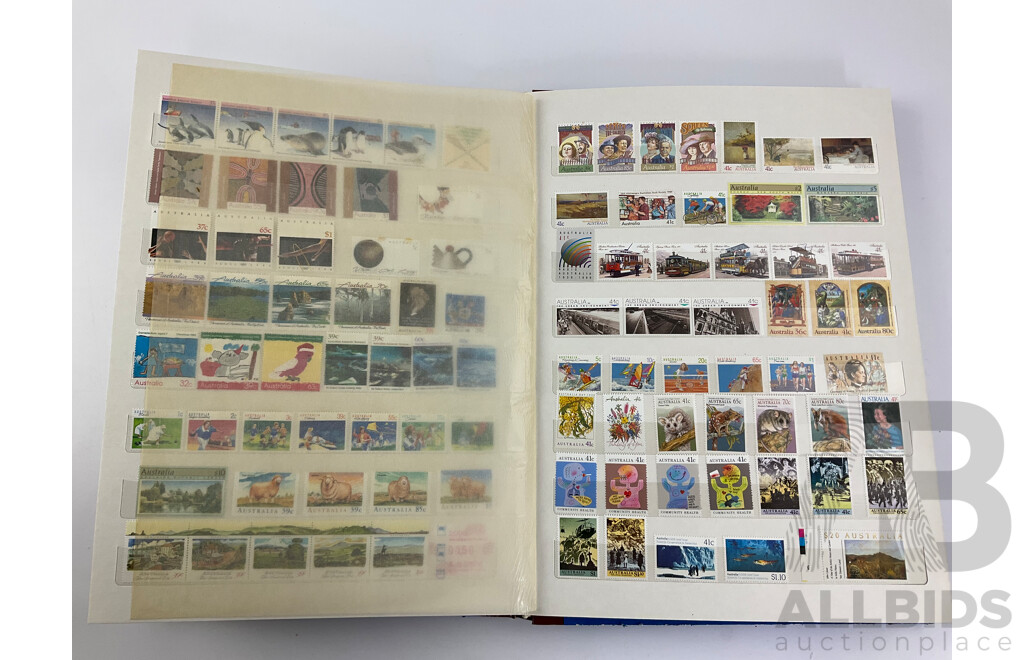 Album of Australian Mint and Cancelled Stamps Examples From 1920's to 1980's Including Predecimal, 1977 Test Centenary Strip, Waltzing Matilda Strip, Vintage Vintage and Veteran Cars Strip, 1988 First Fleet Strips and More